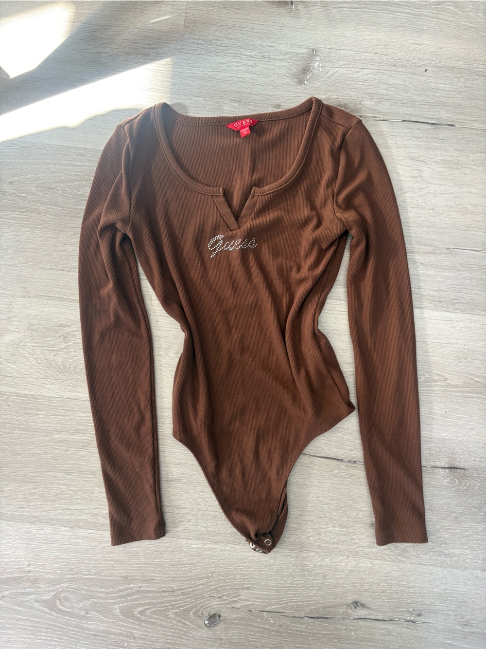 Brown Long Sleeve Halter Knit Top